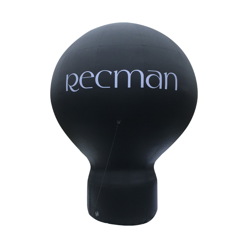 czarny balon wentylatorowy pneumatyczny z logo recman