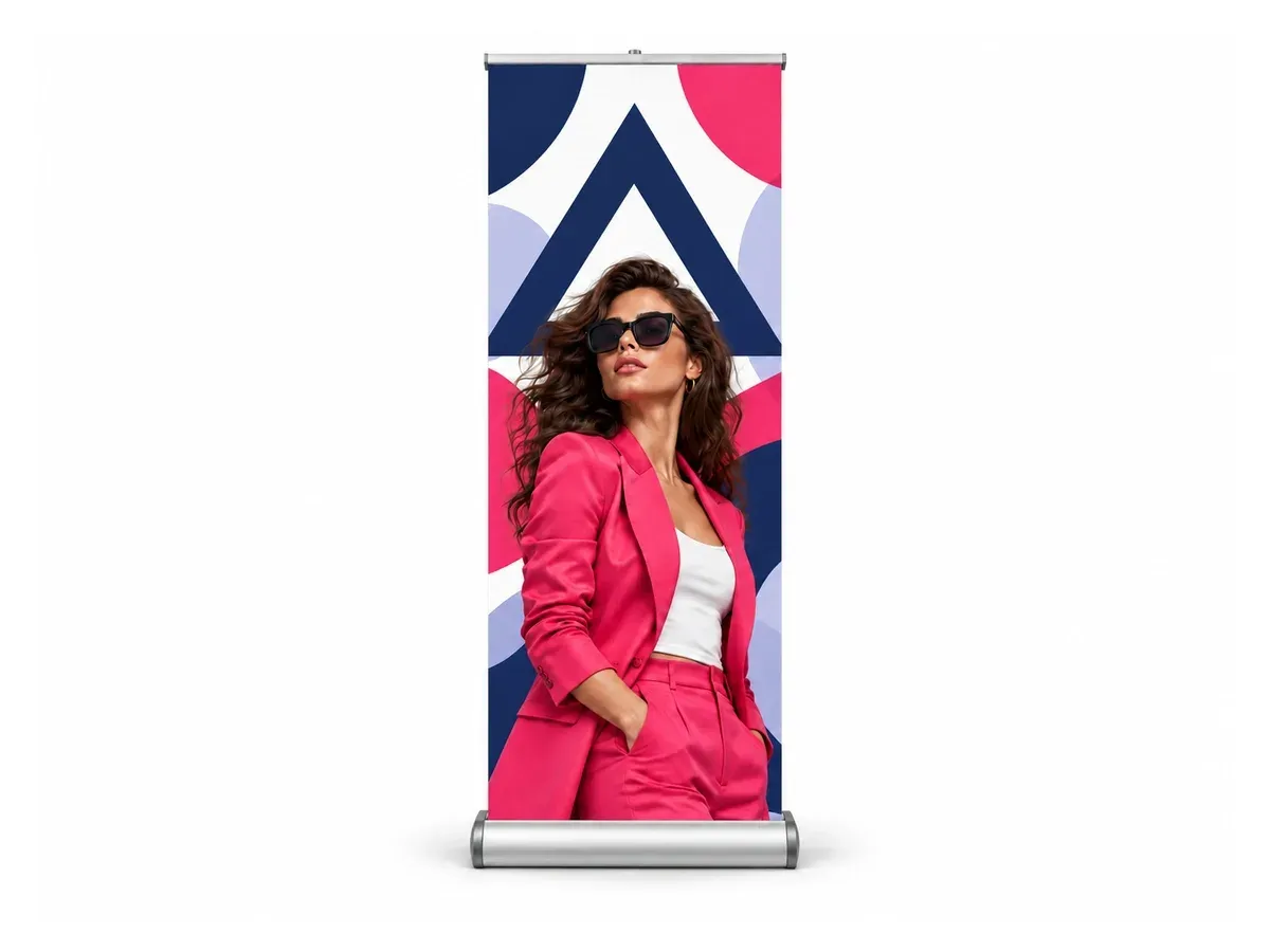 Roll-up premium 85×200 cm s potiskem, na bílém pozadí