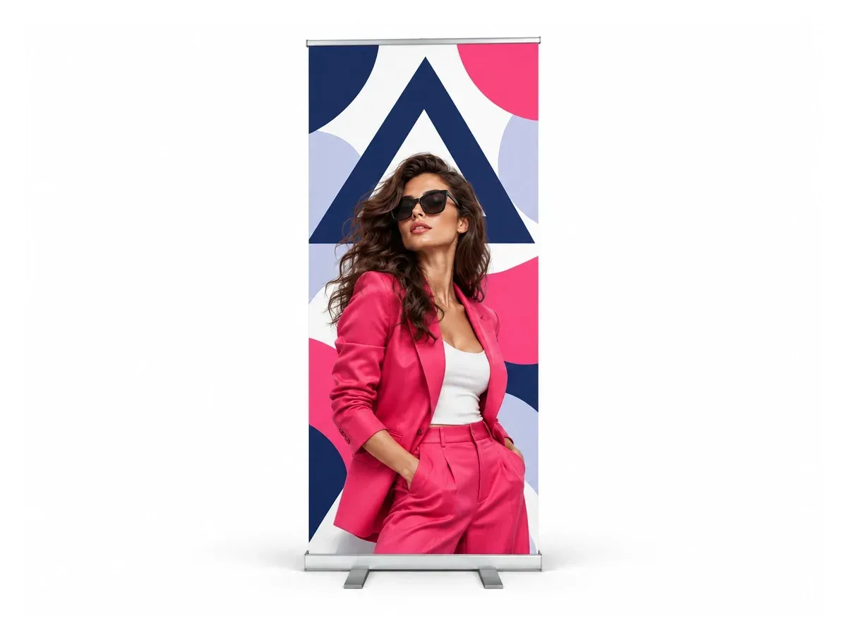Roll-up standard 100×200 cm s potiskem, na bílém pozadí