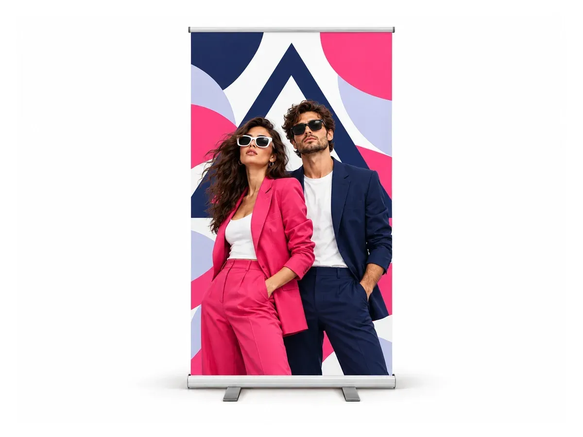 Roll-up standard 120×200 cm s potiskem, na bílém pozadí