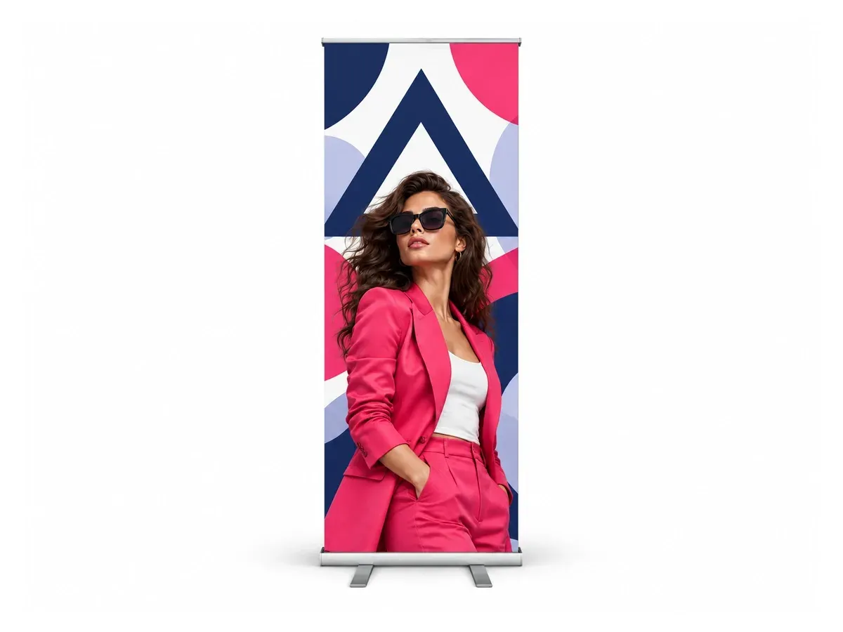 Roll-up standard 85×200 cm s potiskem, na bílém pozadí