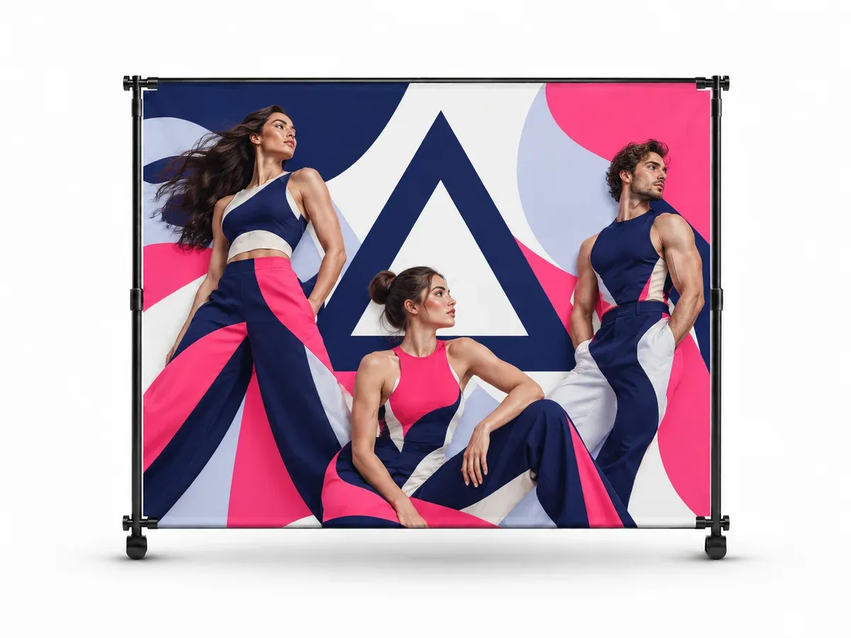 Pared de lona 300×240 cm a una cara con impresión, sobre fondo blanco