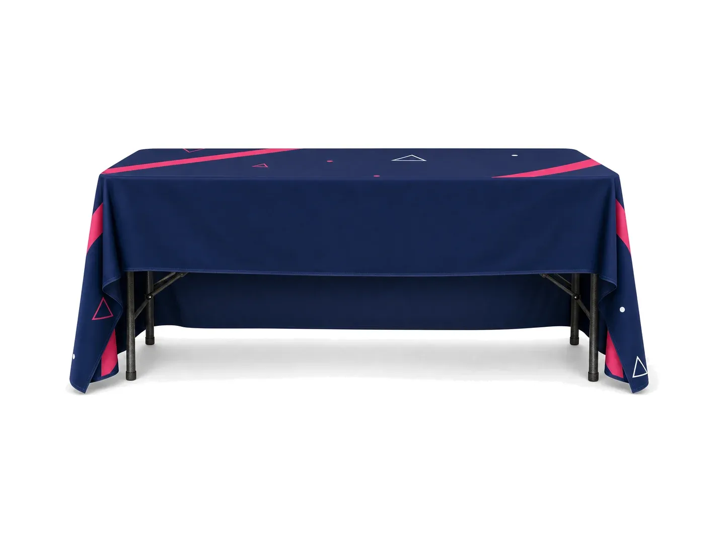 3-sided printed tablecloth with short back – view from the staff side