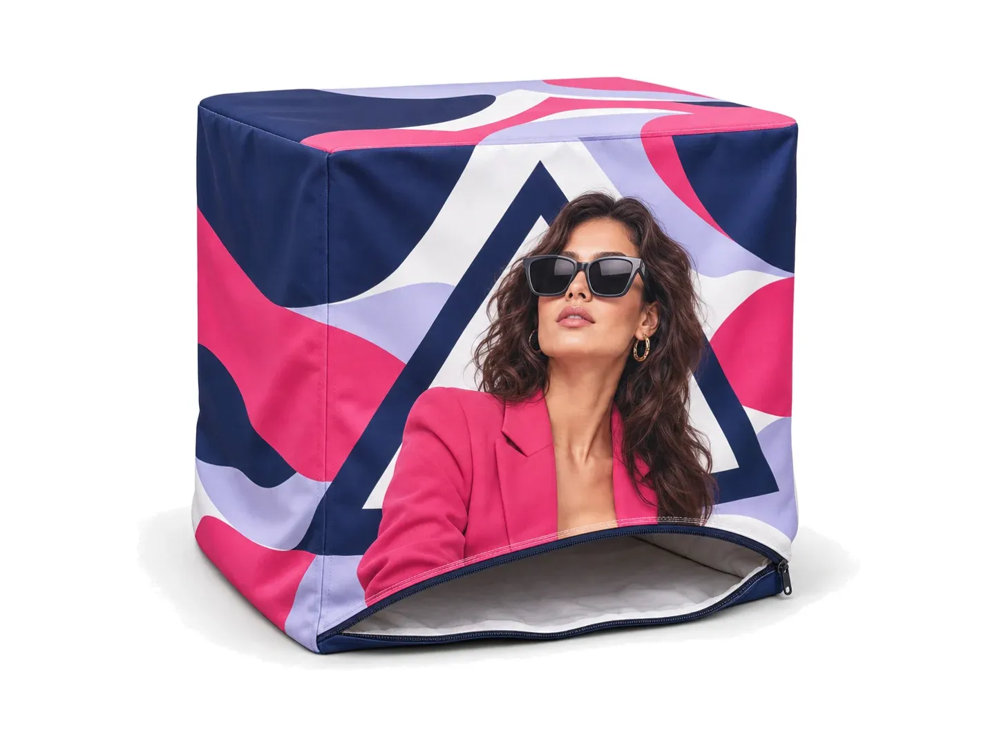 empty printed cube seat cover without filling