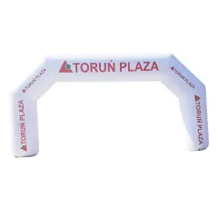 brama startowa reklamowa z nadrukiem logo toruń plaza