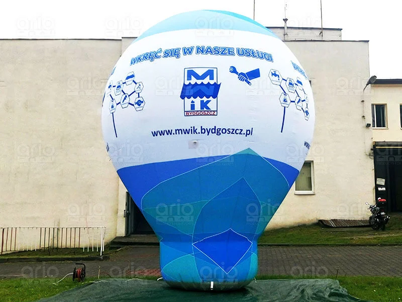 Balon pneumatyczny żarówka z zadrukiem całej powierzchni metodą UV MWIK Bydgoszcz balon pneumatyczny żarówka z nadrukiem MWIK Bydgoszcz