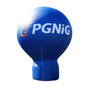 balon pneumatyczny o wysokości 6m z logo pgnig