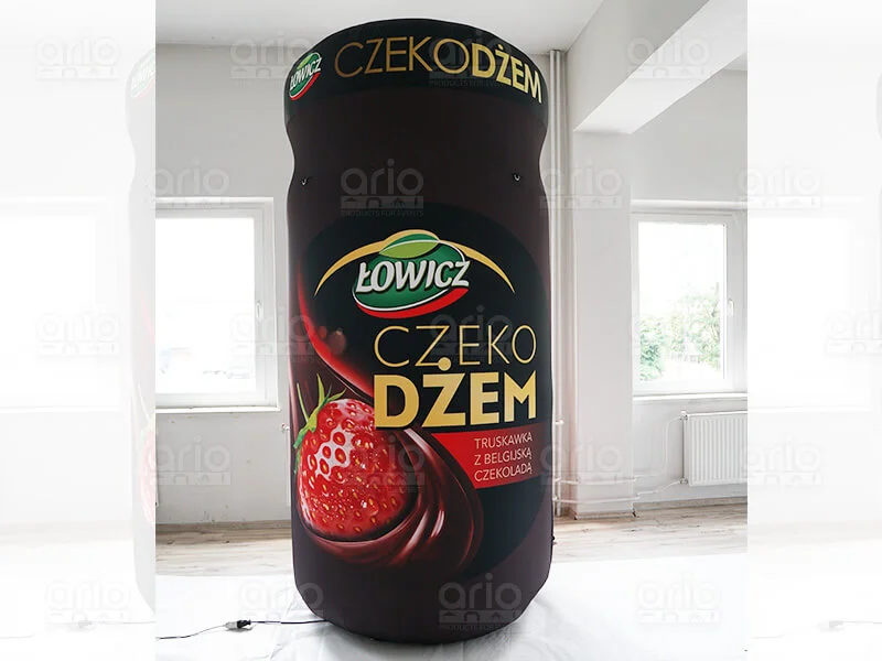 Dmuchany słoik na wentylator z nadrukiem reklamowym Łowicz Czeko Dżem Dmuchany słoik na wentylator Łowicz Czeko Dżem