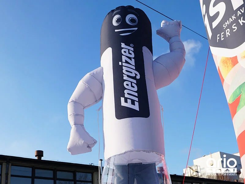Dmuchany słoik na wentylator z nadrukiem reklamowym Łowicz Czeko Dżem Balon Pneumatyczny Bateria Energizer