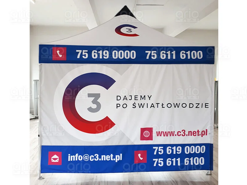 namiot stelażowy z nadrukiem reklamowym C3 NET namiot stelażowy 2x2 z nadrukiem C3 NET