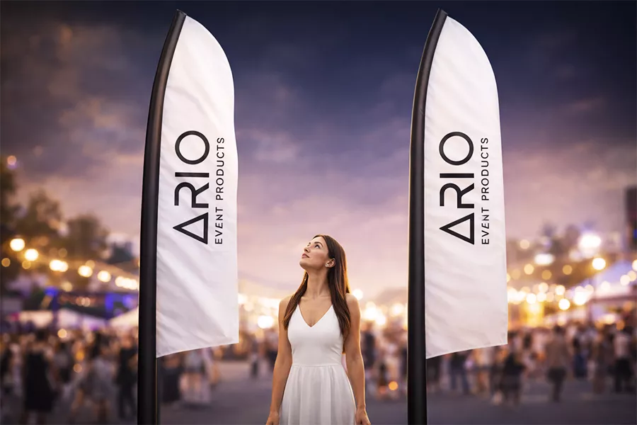 Flagi pneumatyczne ARIO – wysokie nośniki reklamy do stref eventowych