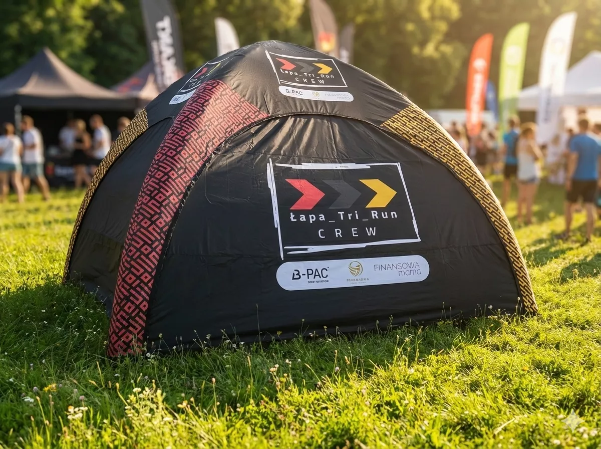 Namioty reklamowe ARIO – pneumatyczne i stałociśnieniowe z nadrukiem